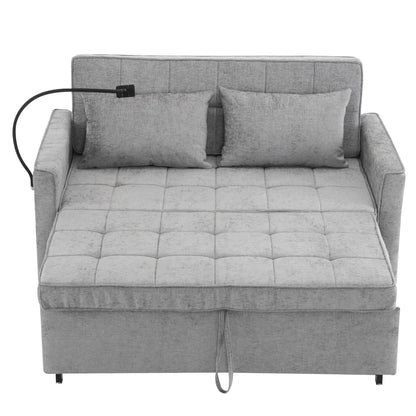 Canapé-lit gigogne Roomfitters avec coussin de dossier réversible, poches latérales, ports USB et support pour téléphone
