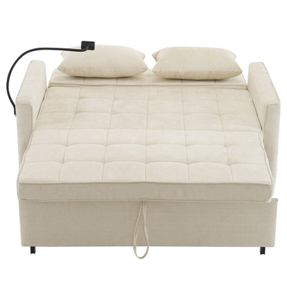 Canapé-lit gigogne Roomfitters avec coussin de dossier réversible, poches latérales, ports USB et support pour téléphone