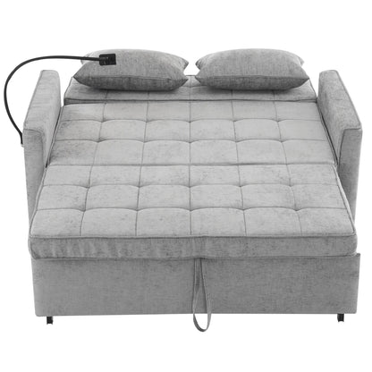 Canapé-lit gigogne Roomfitters avec coussin de dossier réversible, poches latérales, ports USB et support pour téléphone