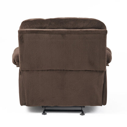 Fauteuil inclinable manuel de luxe Roomfitters en chocolat avec tissu doux pour la peau et deux porte-gobelets