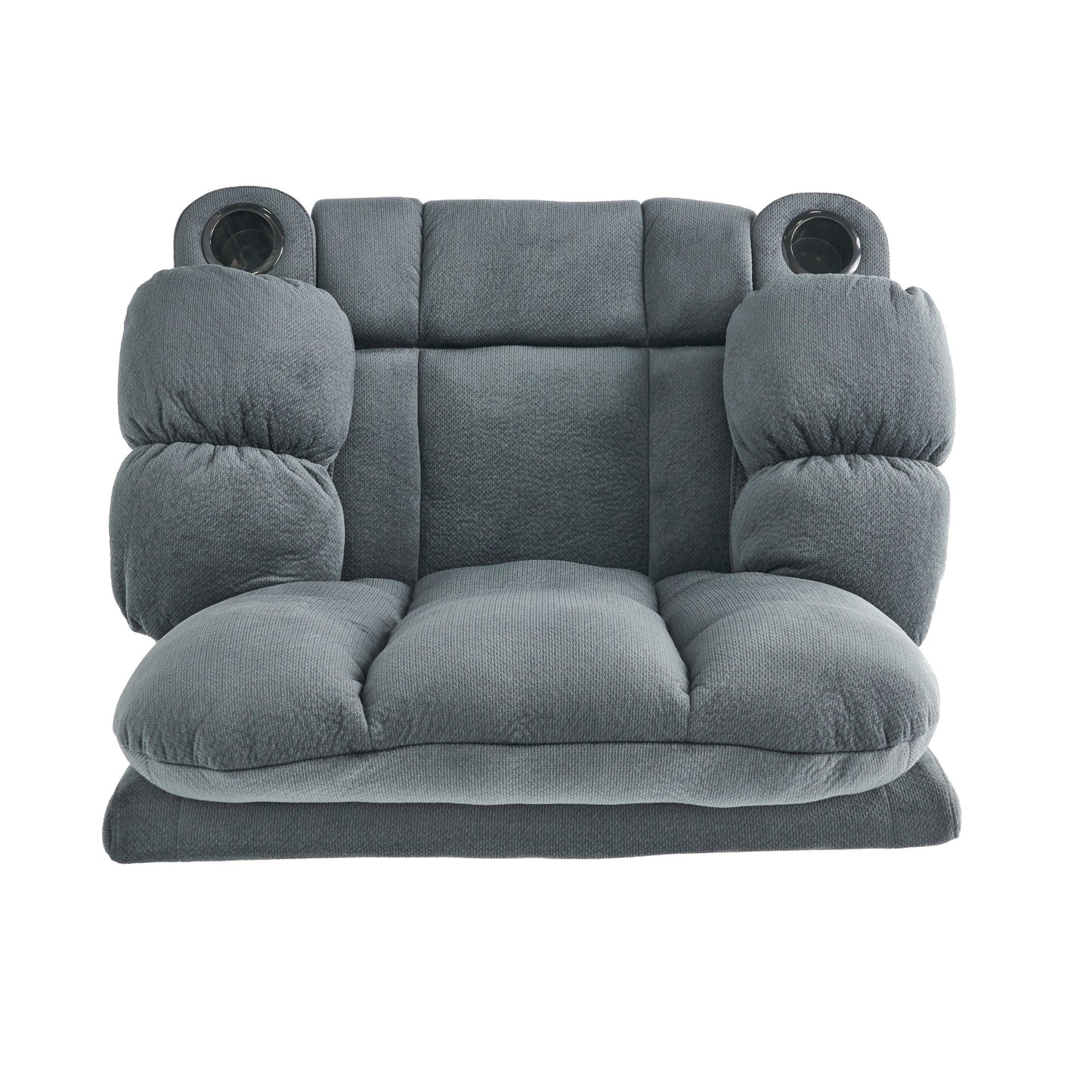 Fauteuil inclinable manuel de luxe Roomfitters en chocolat avec tissu doux pour la peau et deux porte-gobelets