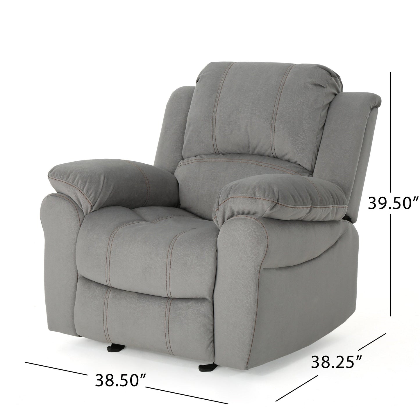 Fauteuil inclinable manuel Roomfitters, fauteuil relax pour salon et chambre, gris