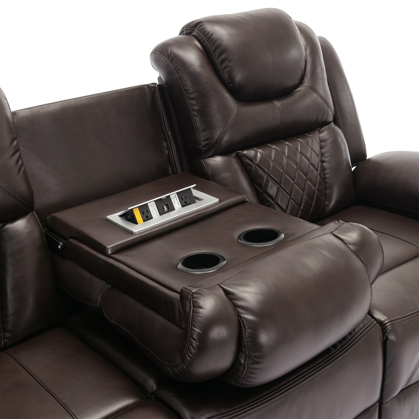 Fauteuil inclinable à bascule manuel Roomfitters avec console centrale, idéal pour le home cinéma dans le salon