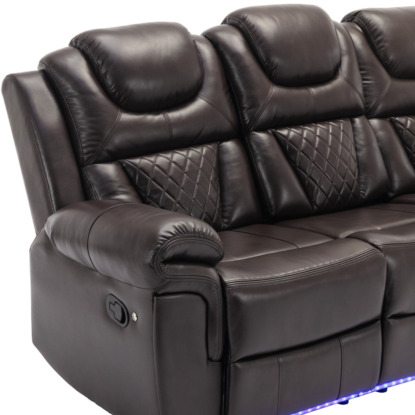 Fauteuil inclinable à bascule manuel Roomfitters avec console centrale, idéal pour le home cinéma dans le salon