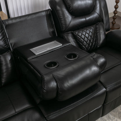 Fauteuil inclinable à bascule manuel Roomfitters avec console centrale, idéal pour le home cinéma dans le salon