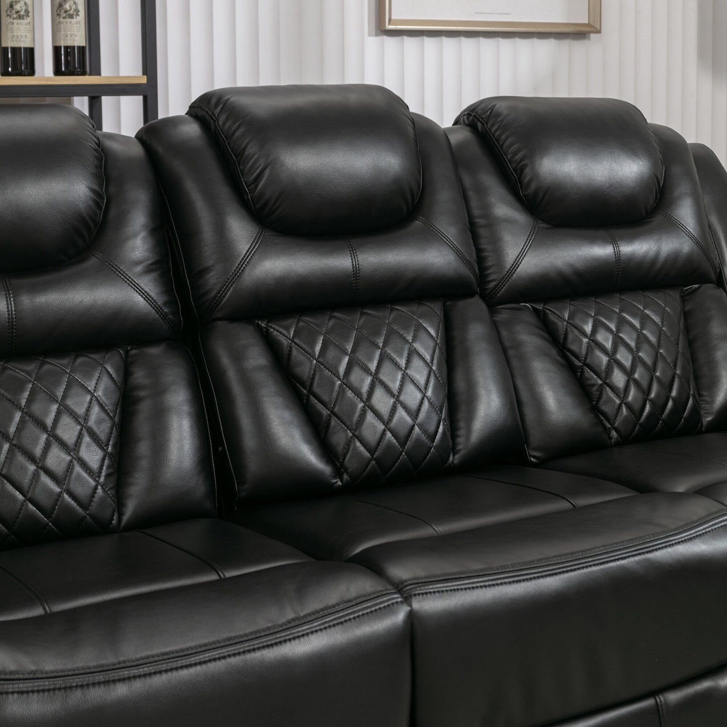 Fauteuil inclinable à bascule manuel Roomfitters avec console centrale, idéal pour le home cinéma dans le salon