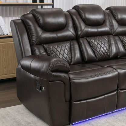 Fauteuil inclinable à bascule manuel Roomfitters avec console centrale, idéal pour le home cinéma dans le salon