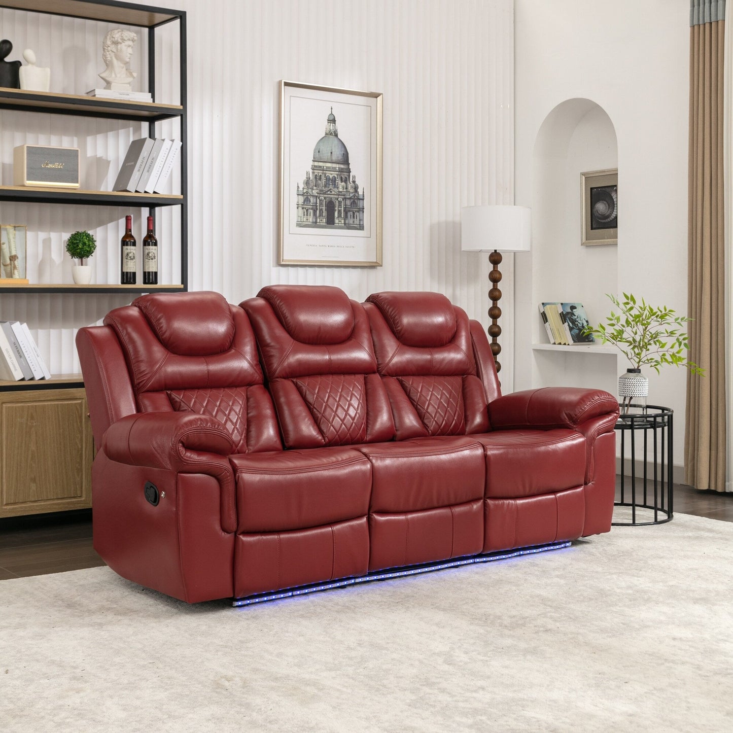 Fauteuil inclinable à bascule manuel Roomfitters avec console centrale, idéal pour le home cinéma dans le salon