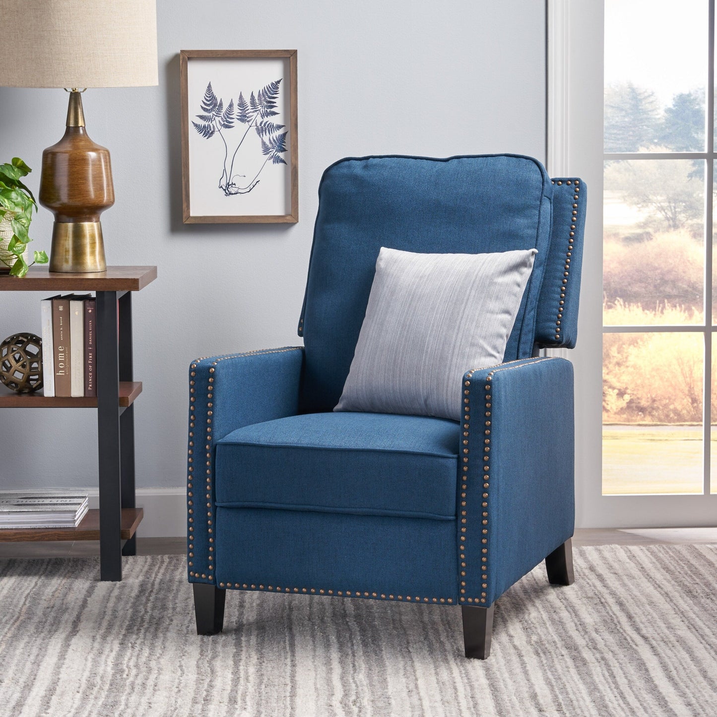 Fauteuil inclinable standard Roomfitters, fauteuil inclinable compact pour salon et chambre, bleu marine