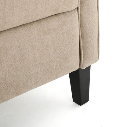 Fauteuil à dossier relevable minimaliste en lin naturel Roomfitters, conçu de manière ergonomique pour la détente et le soutien, naturel