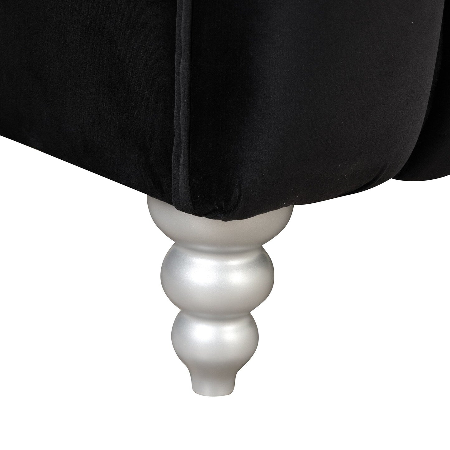 Ensemble de canapé moderne 3 pièces Roomfitters avec pieds en bois massif, dossier capitonné boutonné, ensemble de canapé rembourré en polaire hollandaise