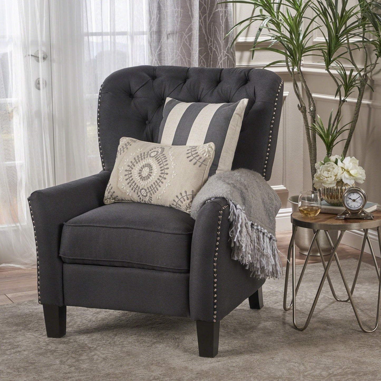 Fauteuil inclinable moderne en tissu Roomfitters, fauteuil de salon confortable pour salon et chambre à coucher