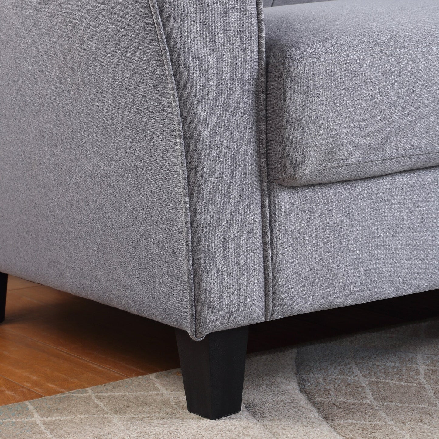 Canapé 3 places moderne en lin rembourré Roomfitters, élégant et confortable pour le salon ou le bureau