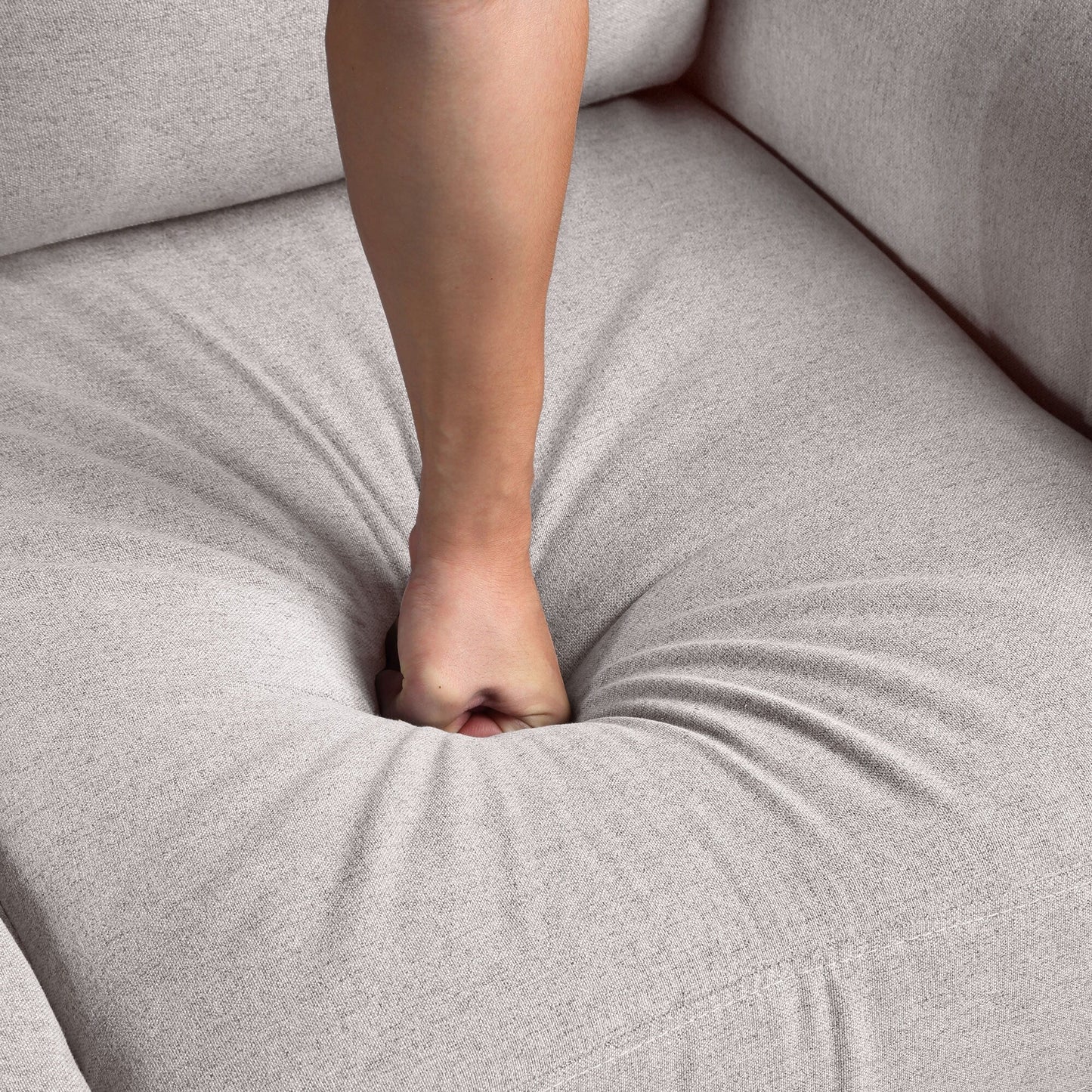 Canapé 3 places moderne en lin rembourré Roomfitters, élégant et confortable pour le salon ou le bureau