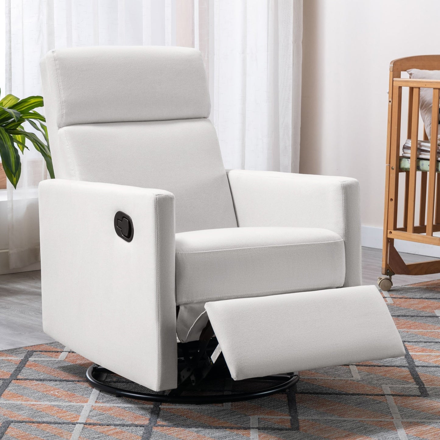 Fauteuil à bascule rembourré moderne pour chambre d'enfant Roomfitters, fauteuil inclinable pivotant et moelleux