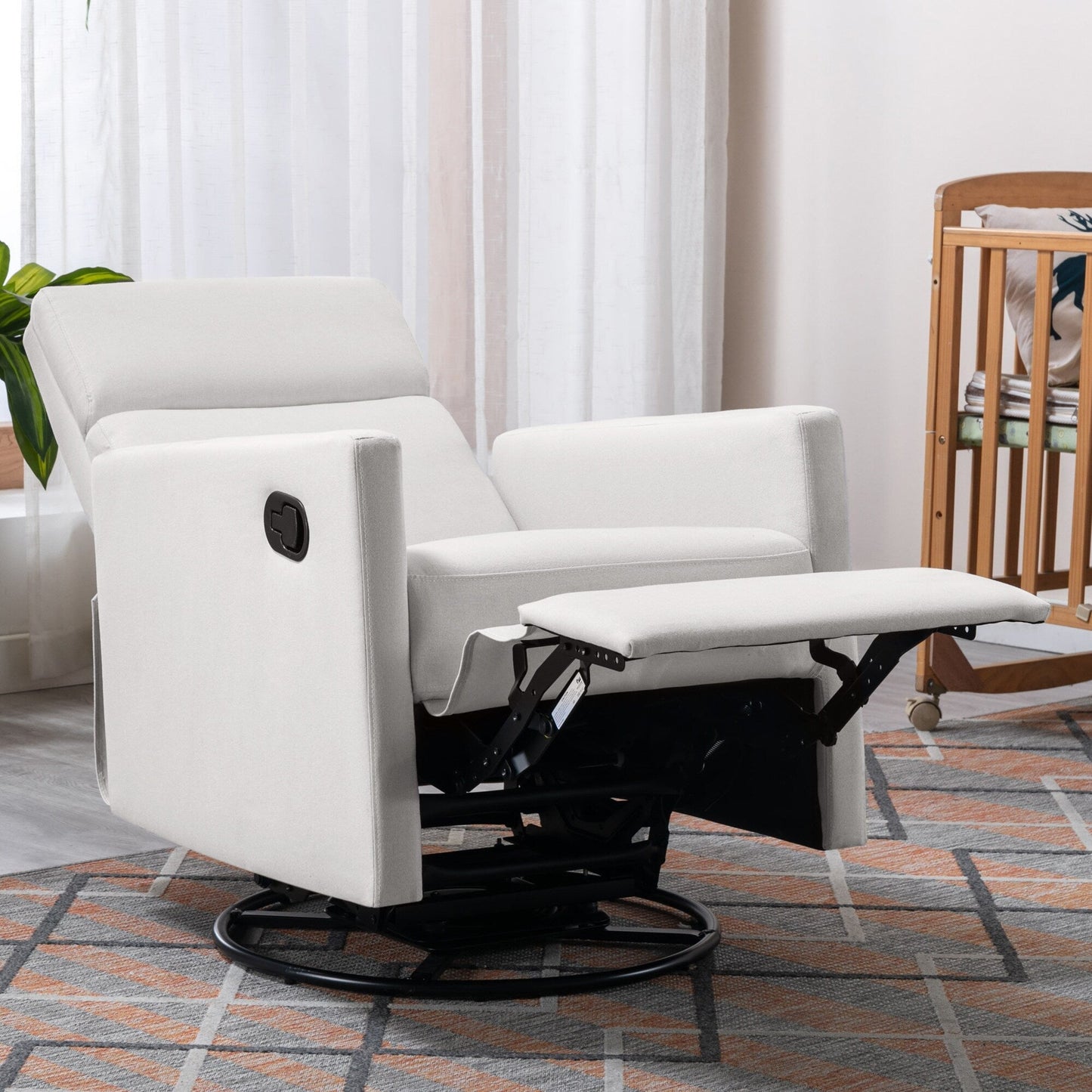 Fauteuil à bascule rembourré moderne pour chambre d'enfant Roomfitters, fauteuil inclinable pivotant et moelleux