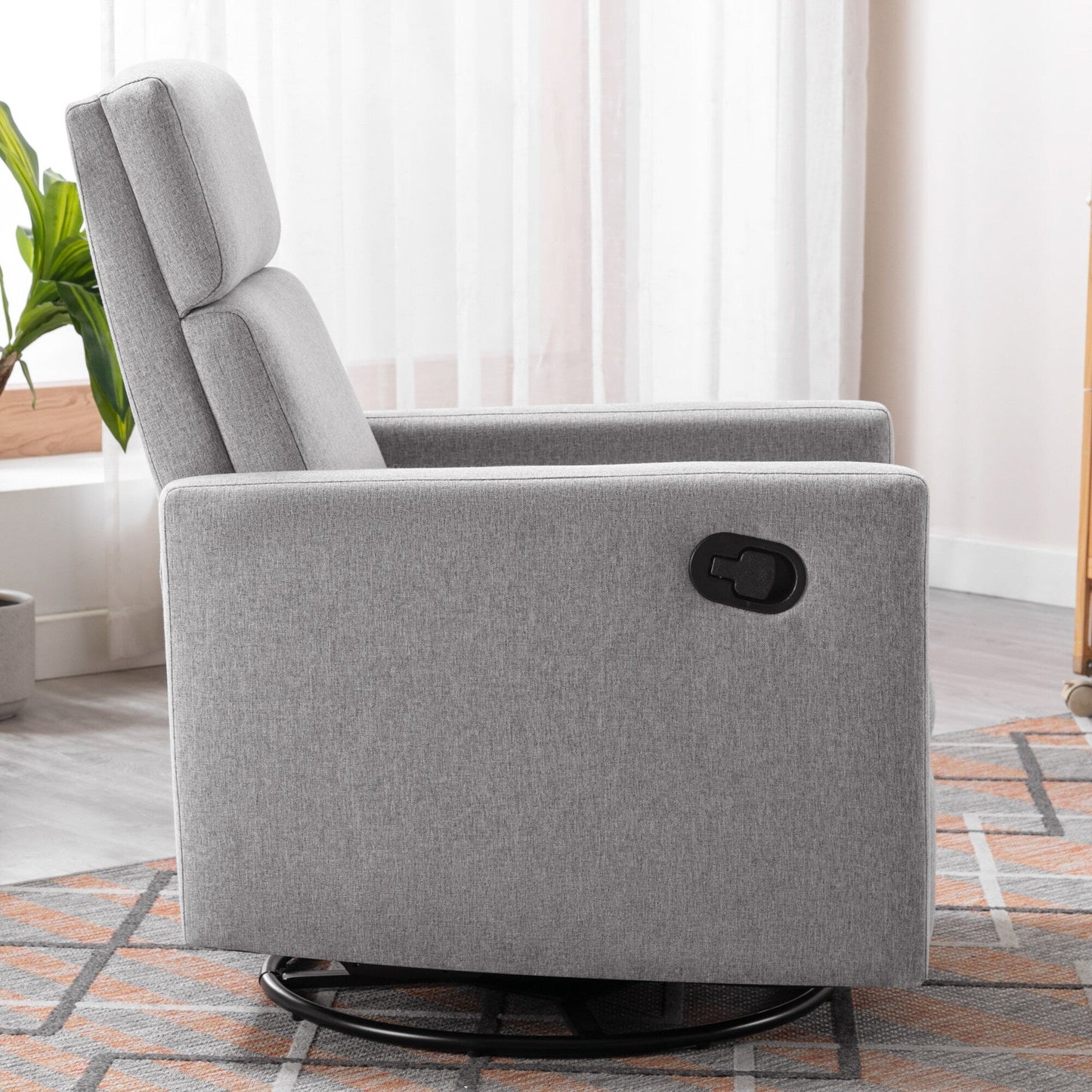 Fauteuil à bascule rembourré moderne pour chambre d'enfant Roomfitters, fauteuil inclinable pivotant et moelleux
