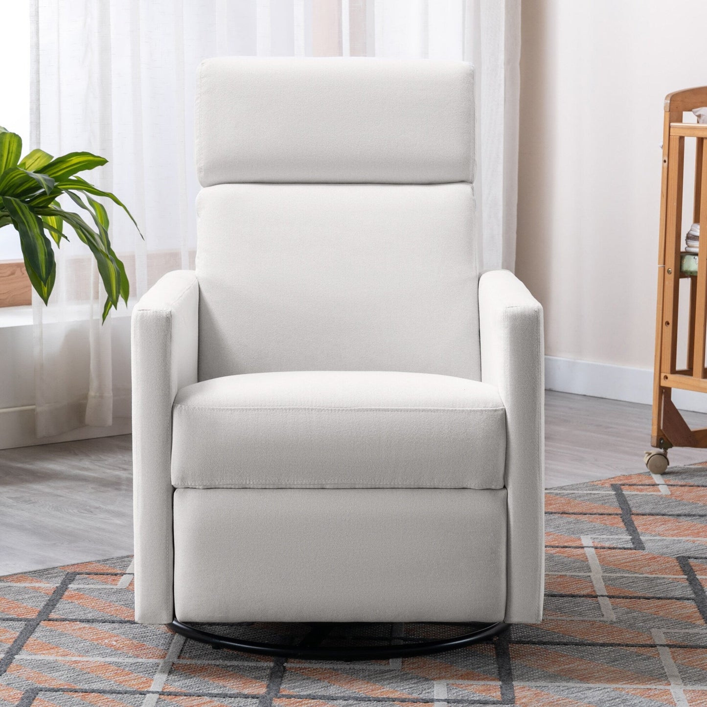 Fauteuil à bascule rembourré moderne pour chambre d'enfant Roomfitters, fauteuil inclinable pivotant et moelleux