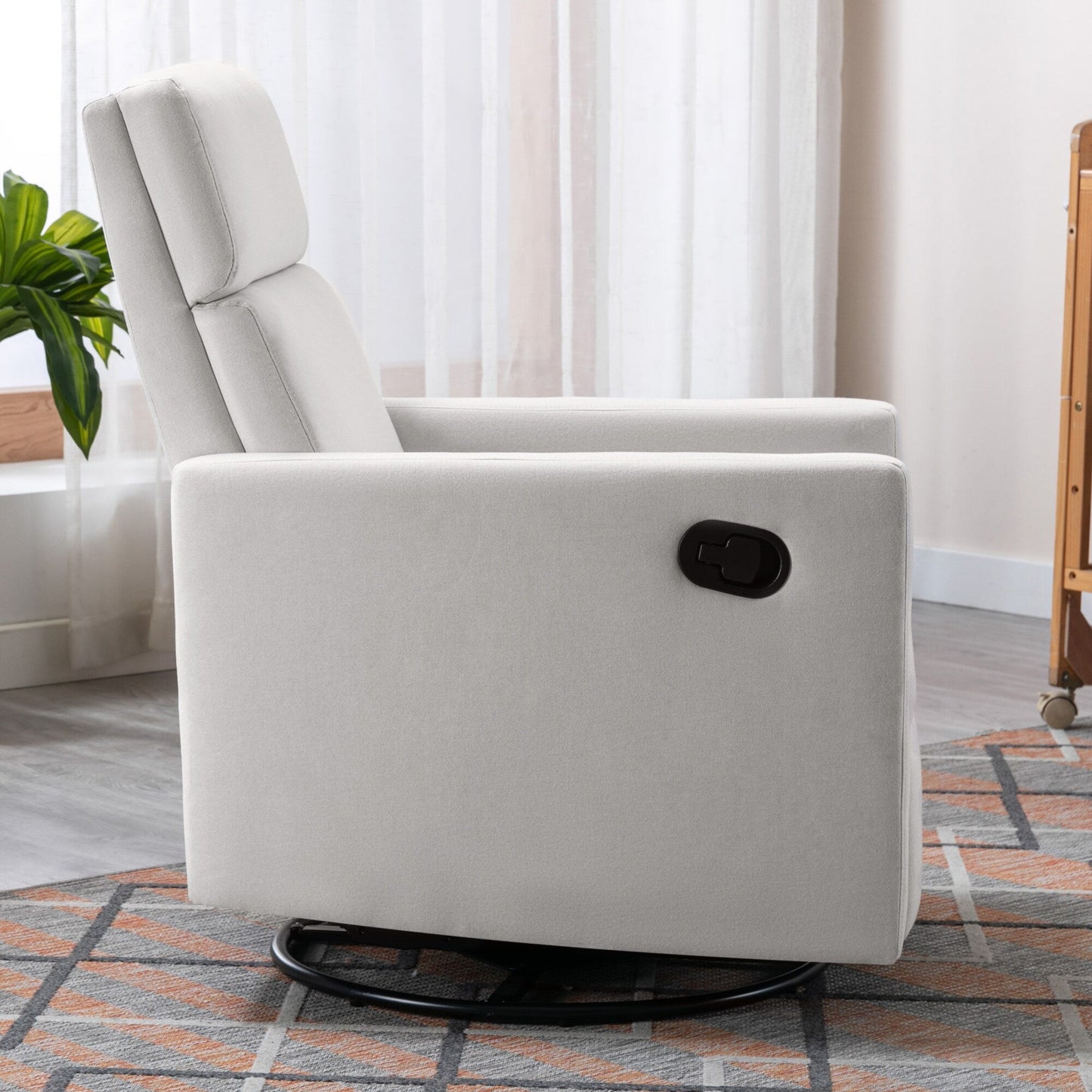 Fauteuil à bascule rembourré moderne pour chambre d'enfant Roomfitters, fauteuil inclinable pivotant et moelleux