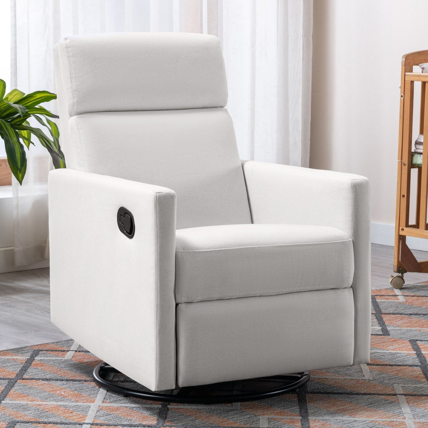 Fauteuil à bascule rembourré moderne pour chambre d'enfant Roomfitters, fauteuil inclinable pivotant et moelleux