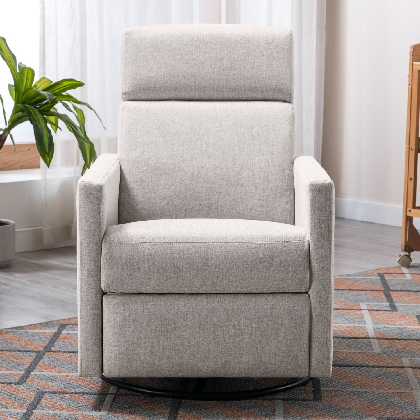 Fauteuil à bascule rembourré moderne pour chambre d'enfant Roomfitters, fauteuil inclinable pivotant et moelleux
