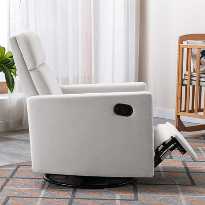 Fauteuil à bascule rembourré moderne pour chambre d'enfant Roomfitters, fauteuil inclinable pivotant et moelleux