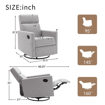 Fauteuil à bascule rembourré moderne pour chambre d'enfant Roomfitters, fauteuil inclinable pivotant et moelleux