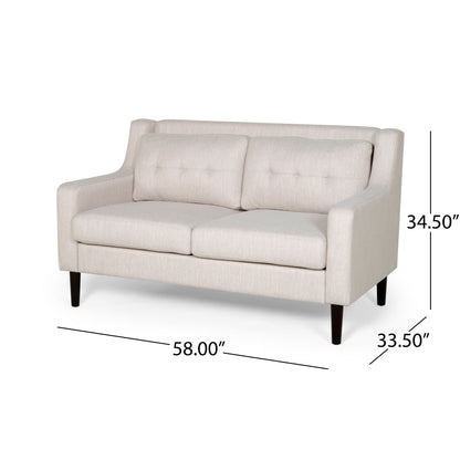 Canapé rembourré moderne Roomfitters, canapé capitonné avec accoudoirs incurvés et coussins confortables