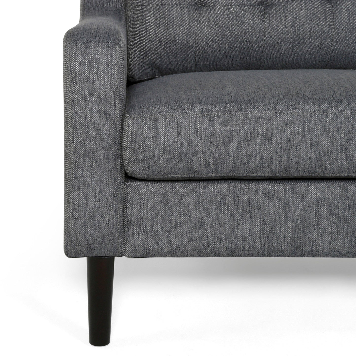 Canapé rembourré moderne Roomfitters, canapé capitonné avec accoudoirs incurvés et coussins confortables