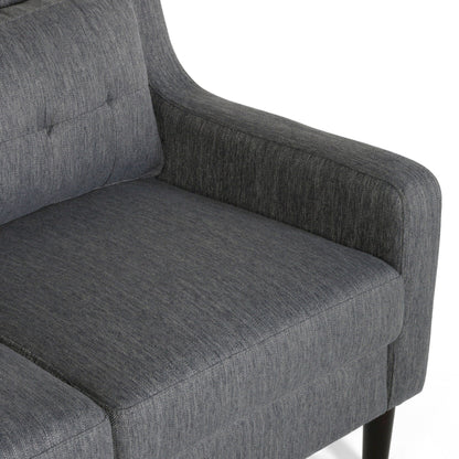 Canapé rembourré moderne Roomfitters, canapé capitonné avec accoudoirs incurvés et coussins confortables