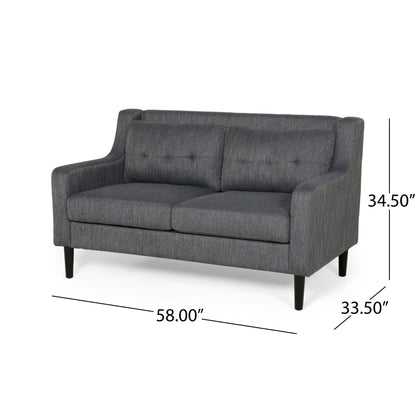 Canapé rembourré moderne Roomfitters, canapé capitonné avec accoudoirs incurvés et coussins confortables