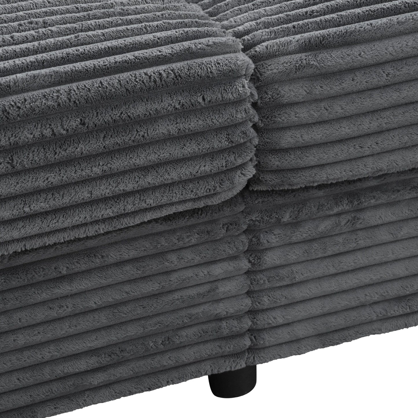 Canapé-lit sectionnel surdimensionné Roomfitters, avec méridienne, canapé-lit en velours côtelé, ports USB et porte-gobelets