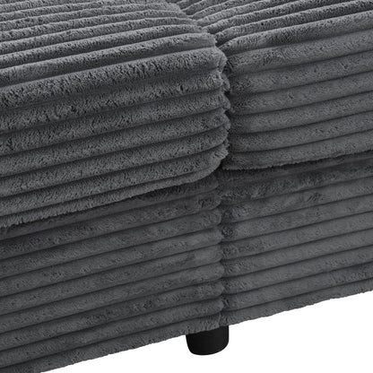 Canapé-lit sectionnel surdimensionné Roomfitters, avec méridienne, canapé-lit en velours côtelé, ports USB et porte-gobelets