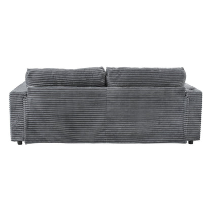 Canapé-lit sectionnel surdimensionné Roomfitters, avec méridienne, canapé-lit en velours côtelé, ports USB et porte-gobelets