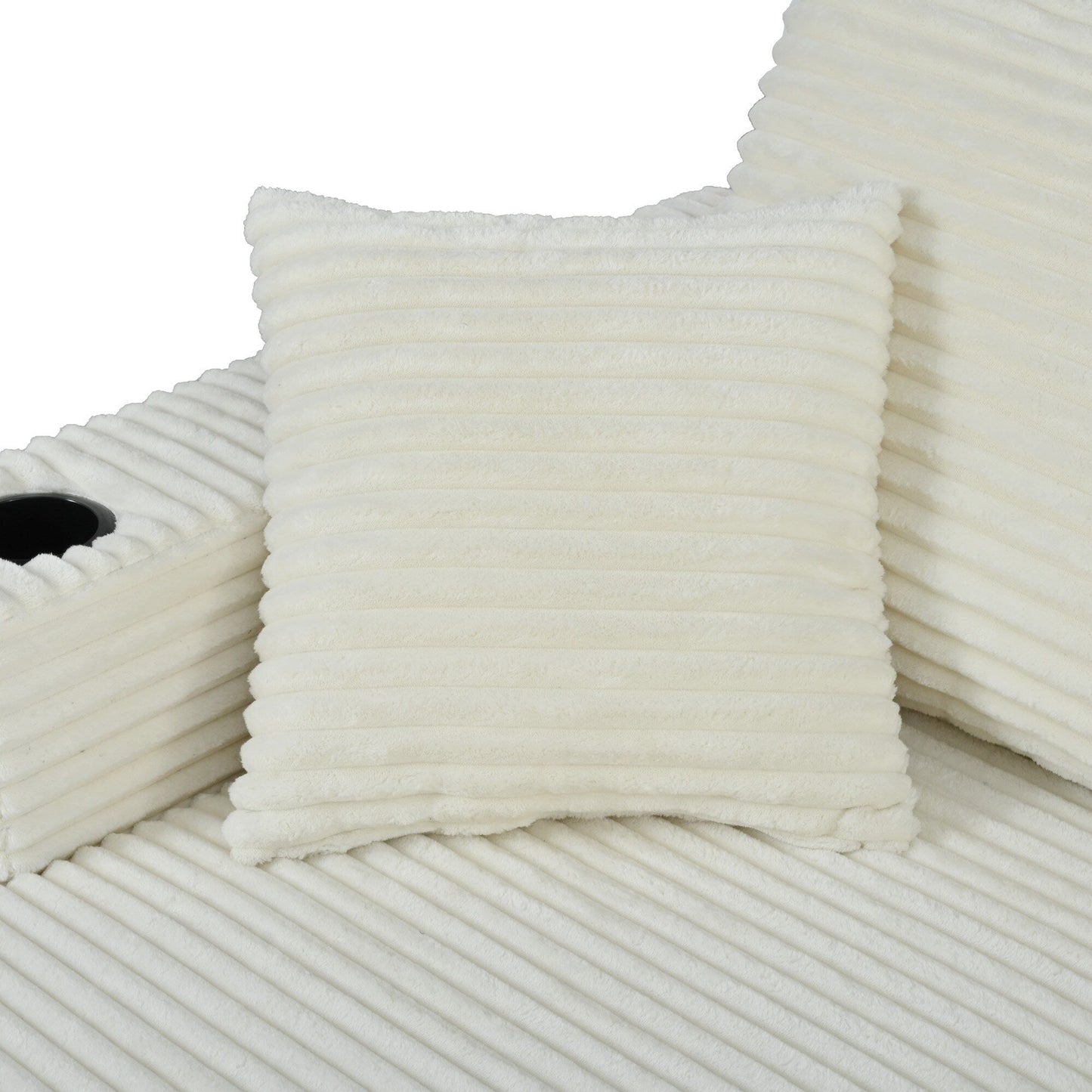 Canapé-lit sectionnel surdimensionné Roomfitters, avec méridienne, canapé-lit en velours côtelé, ports USB et porte-gobelets