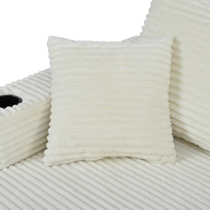 Canapé-lit sectionnel surdimensionné Roomfitters, avec méridienne, canapé-lit en velours côtelé, ports USB et porte-gobelets