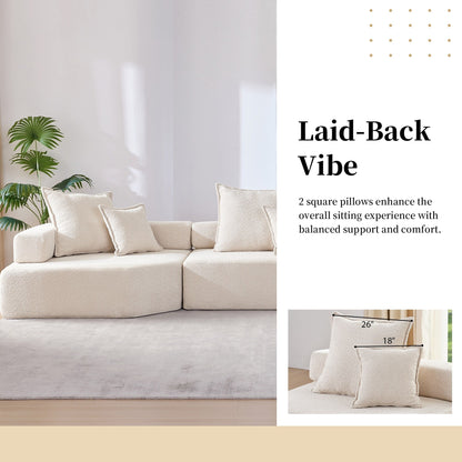 Canapé modulaire surdimensionné Roomfitters avec ensemble boucle 3 pièces, canapé convertible pour salon, beige