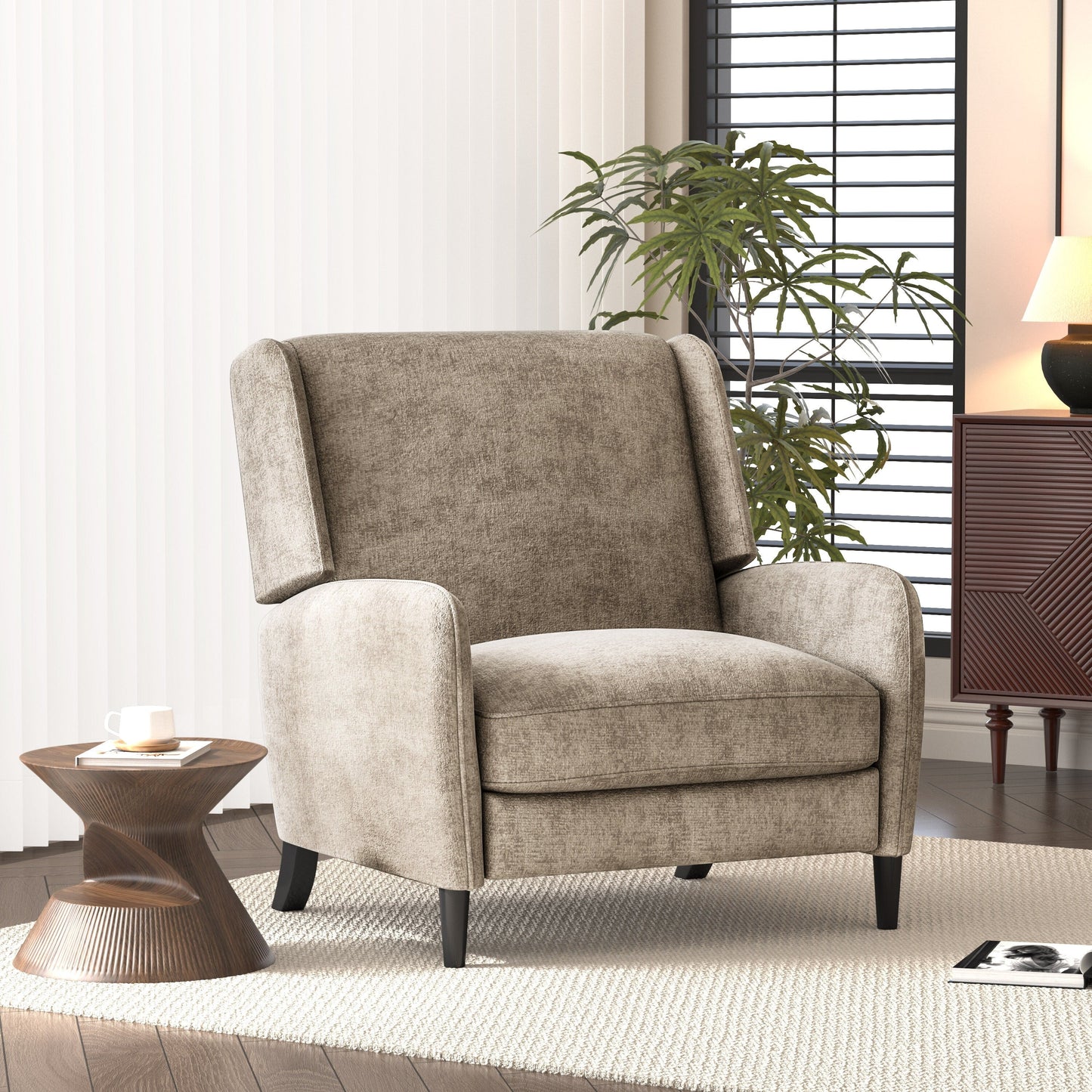 Fauteuil inclinable extra-large en tissu texturé Roomfitters, confortable pour le salon