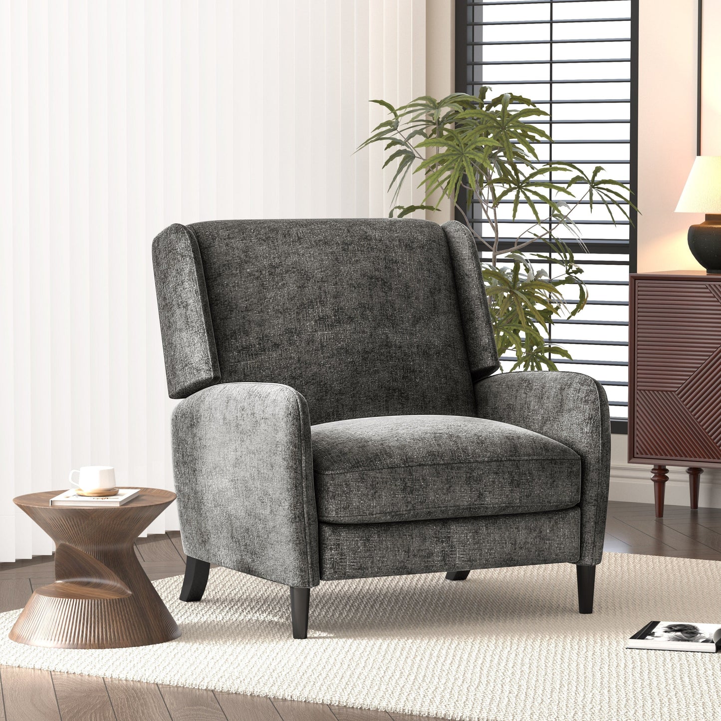 Fauteuil inclinable extra-large en tissu texturé Roomfitters, confortable pour le salon