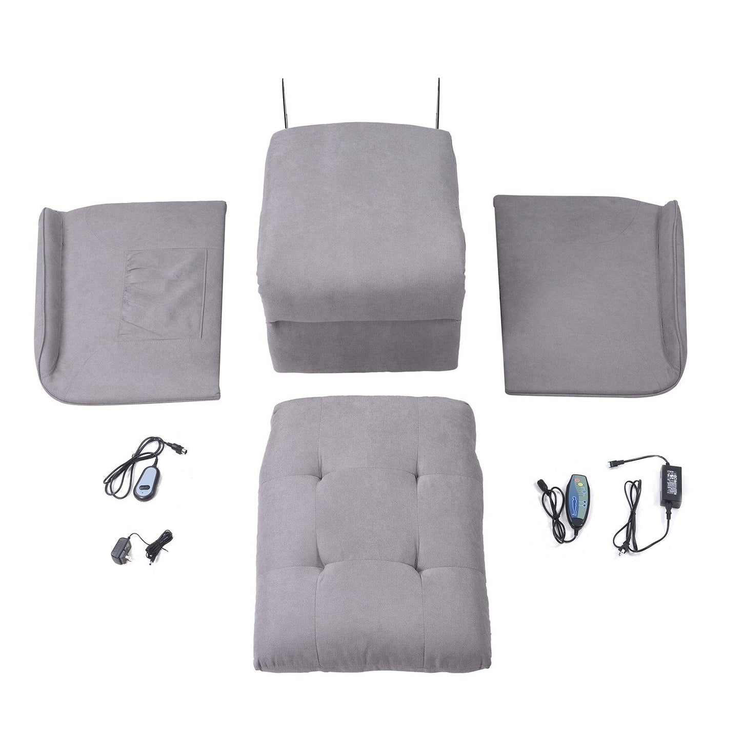 Fauteuil inclinable électrique Roomfitters avec massage réglable et mécanisme de levage en douceur