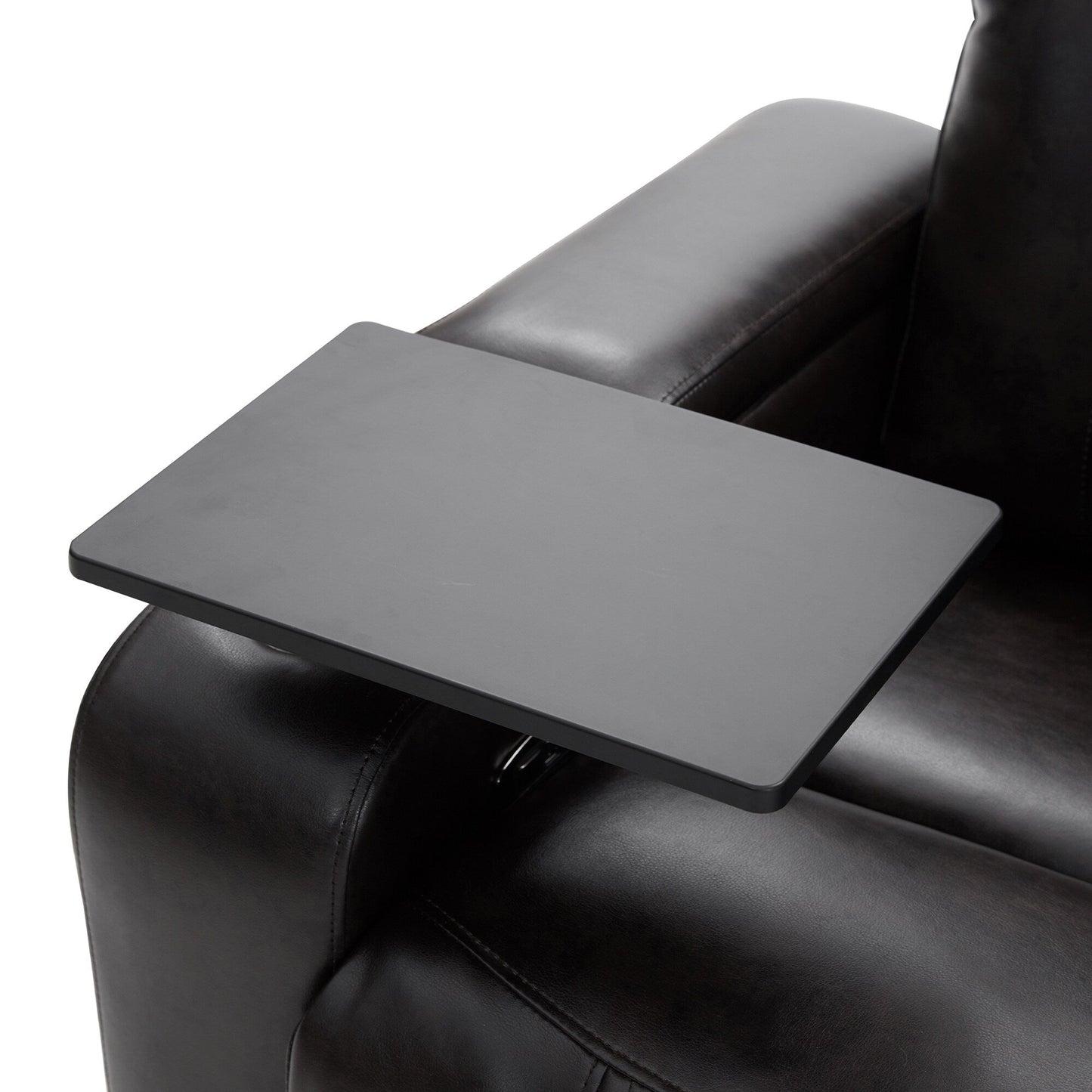 Fauteuil inclinable électrique Roomfitters avec ports de chargement USB, rangement dissimulé des accoudoirs, deux porte-gobelets et plateau pivotant à 360°