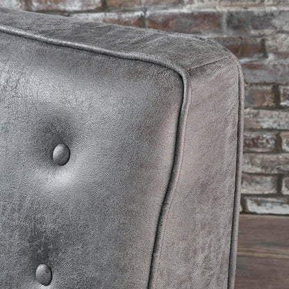 Fauteuil inclinable à dossier relevable Roomfitters avec capitonnage à boutons et pieds fuselés en bois, fauteuil d'appoint pour salon