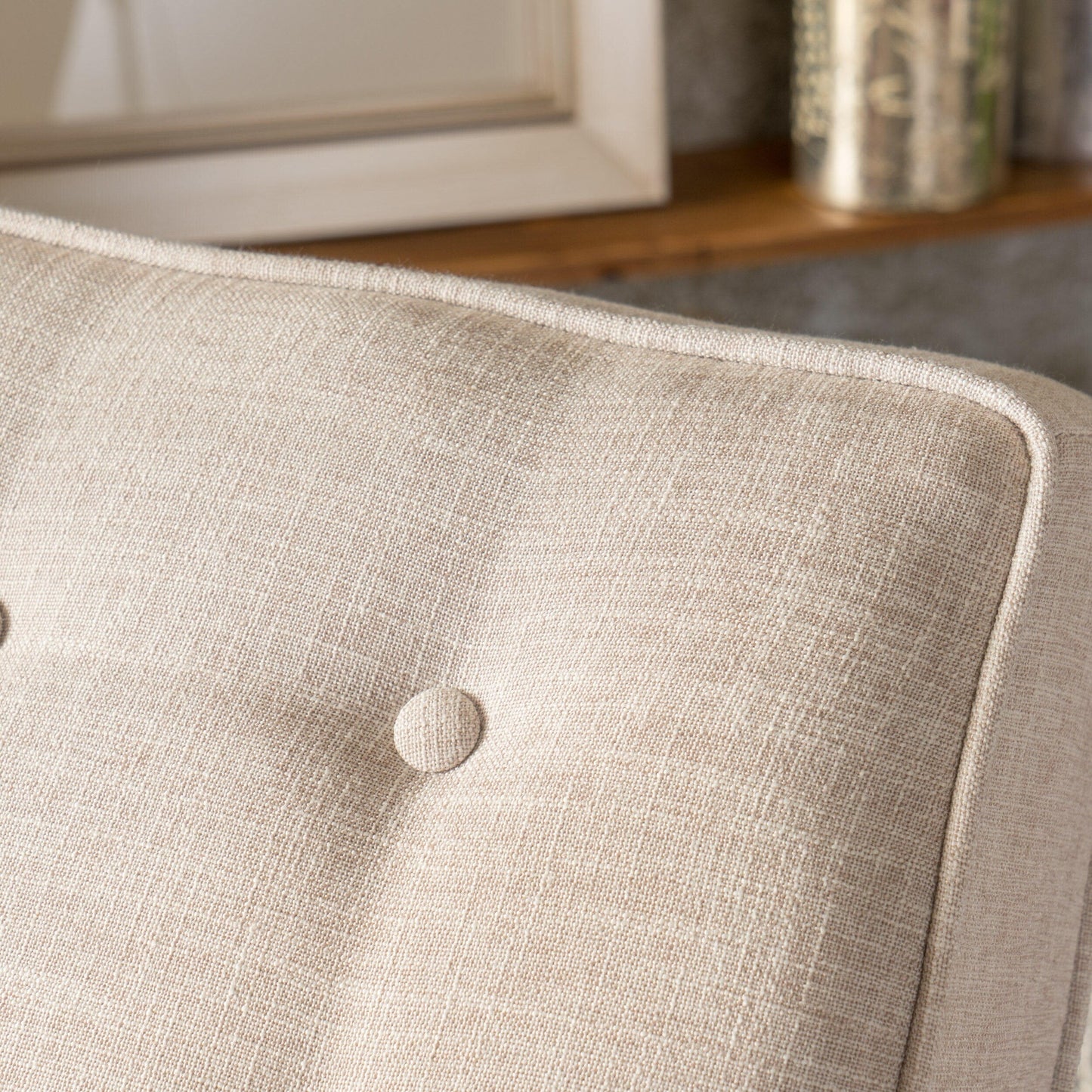 Fauteuil inclinable à dossier relevable Roomfitters avec capitonnage à boutons et pieds fuselés en bois, fauteuil d'appoint pour salon