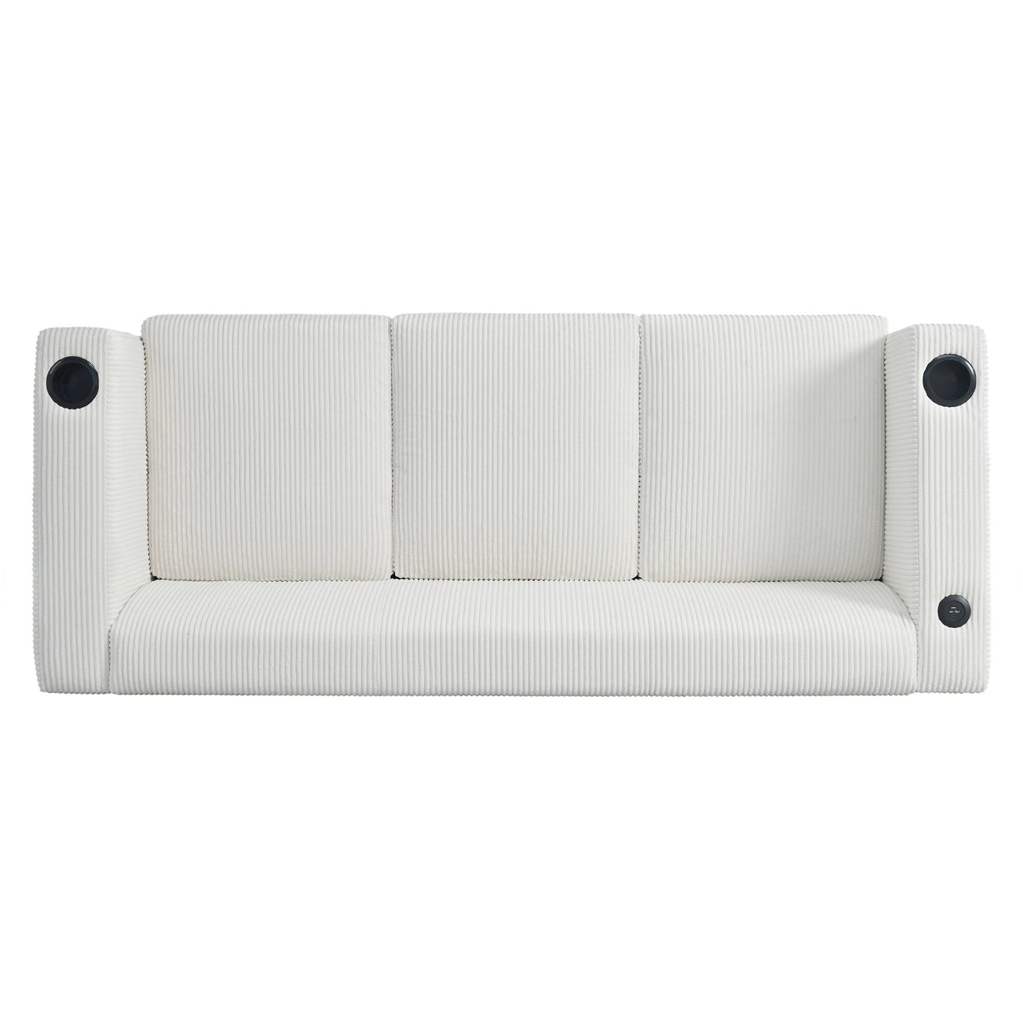 Canapé 3 places à accoudoirs droits en velours côtelé Roomfitters, canapé de salon contemporain