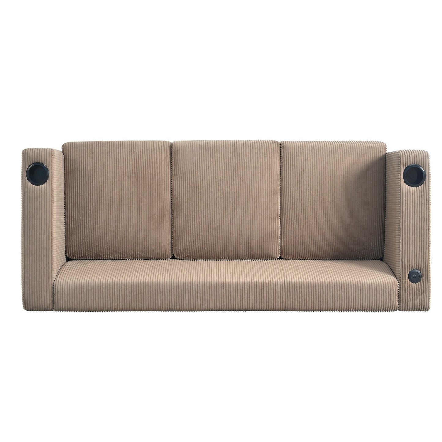 Canapé 3 places à accoudoirs droits en velours côtelé Roomfitters, canapé de salon contemporain