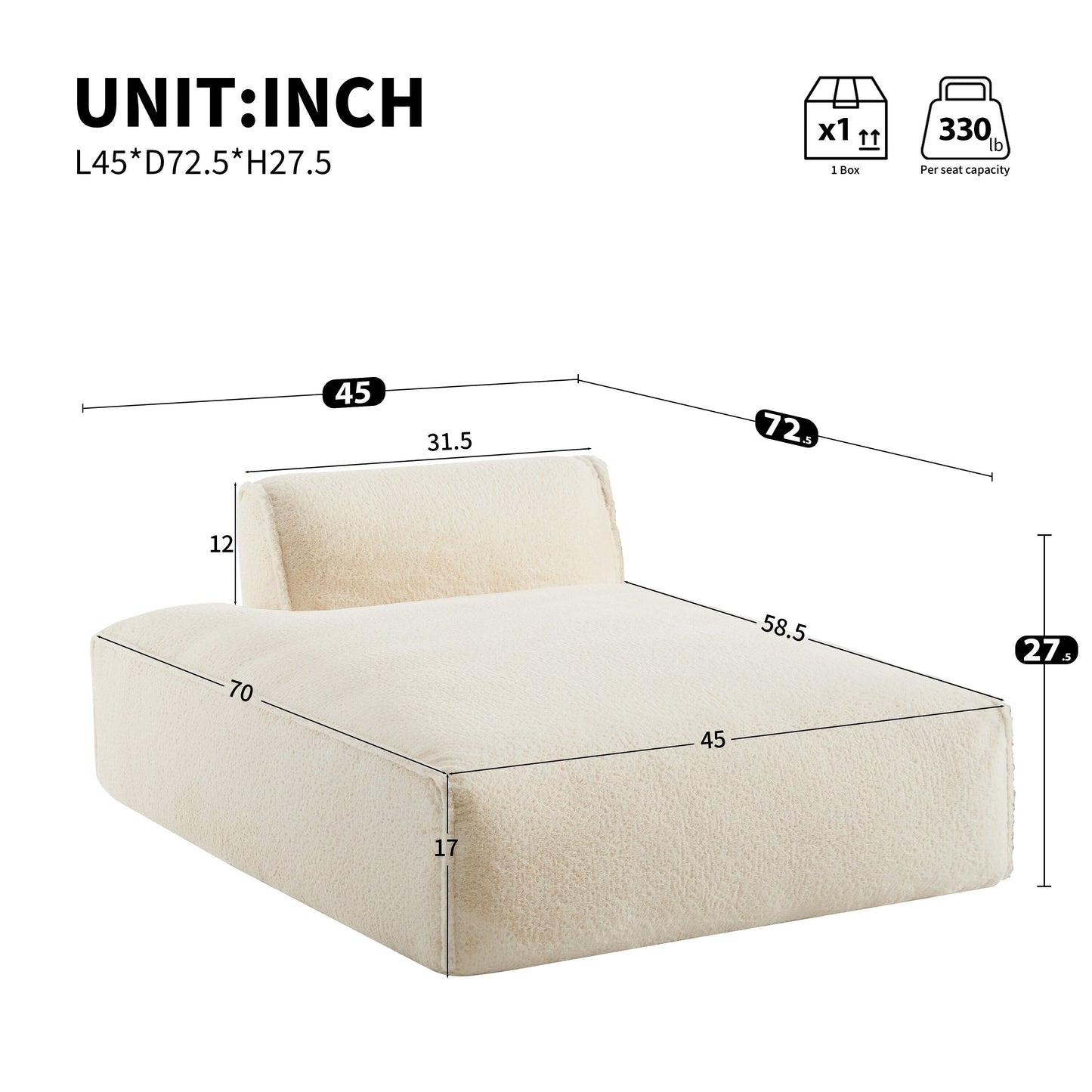 Canapé modulaire Roomfitters, assise en mousse, pour salon, sans assemblage.