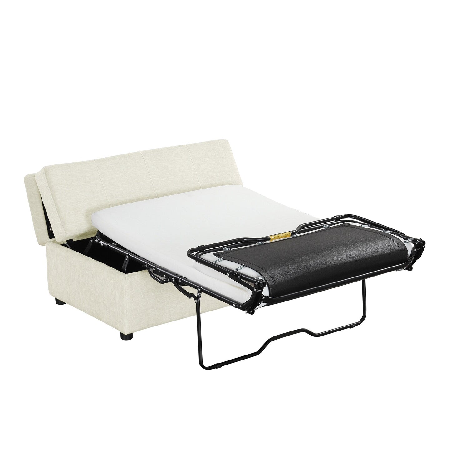 Lit d'appoint convertible en ottoman pliable pour deux personnes avec matelas