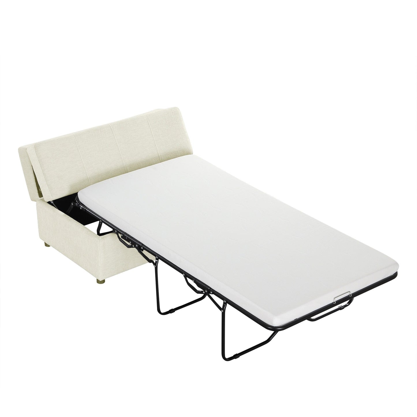 Lit d'appoint convertible en ottoman pliable pour deux personnes avec matelas