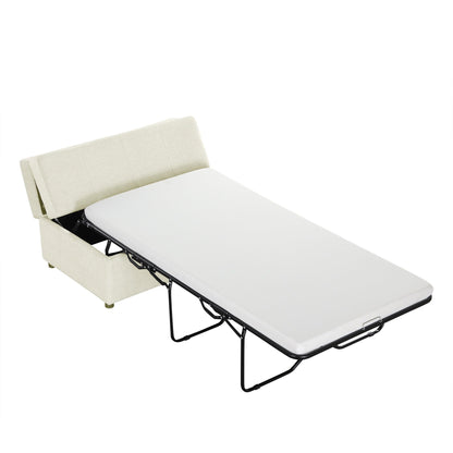 Lit d'appoint convertible en ottoman pliable pour deux personnes avec matelas