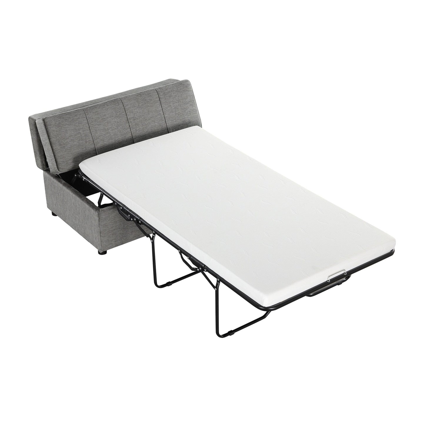 Lit d'appoint convertible en ottoman pliable pour deux personnes avec matelas
